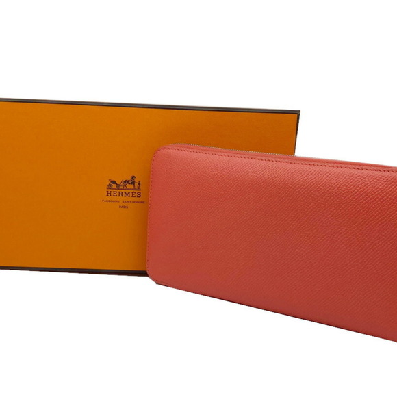 HERMES Azap Long Silk In Epson Rose Jaipur □Q Engraved (2013) Wallet Round Le... - Picture 16 of 16